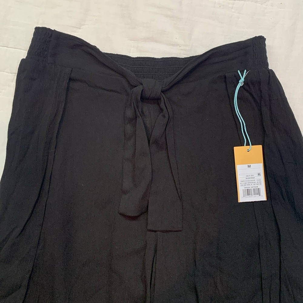 NWT Kona Sol Black Wide Leg Swim Cover-Up Pants | Size Medium M Elastic Waist